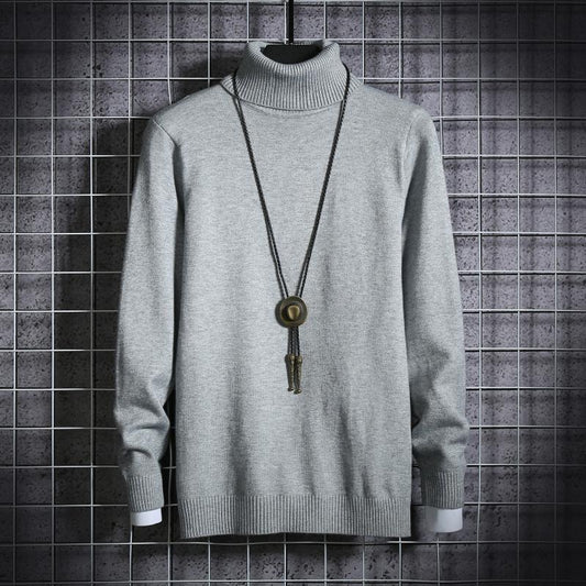 Suéter Cuello Alto Hombre Talla Grande - Pullover Liso y Versátil - Image 2