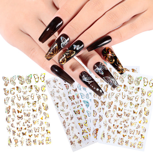 Calcomanías de Uñas Efecto Mariposa con Brillo Láser - Image 2