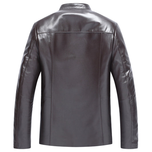 Chaqueta Corta de Cuero de Oveja Haining para Hombre - Image 2