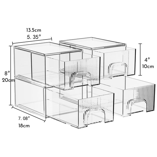 Organizadores de Acrílico Transparente Apilables - Cajones para Maquillaje, Cocina y Hogar - Image 2