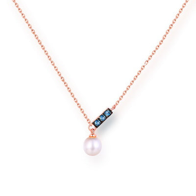 Collar de Perla Coreana en Oro Rosa 14K - Diseño Minimalista y Elegante - Image 2