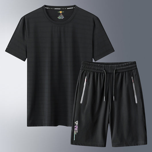Conjunto Deportivo de Verano para Hombre - Camiseta y Pantalones Cortos en Seda de Hielo - Image 2