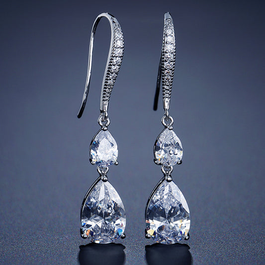 Aretes de Zircón Gota de Agua RAKOL - Elegancia Simple para Toda Ocasión - Image 2