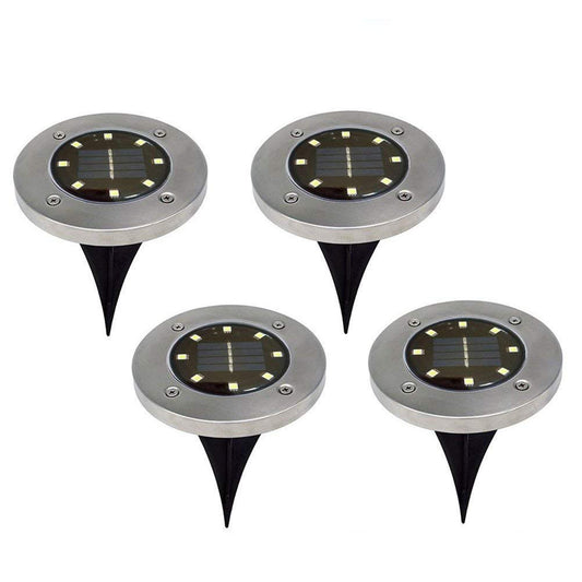 Lámpara Solar Subterránea 8 LED Acero Inoxidable para Jardín - Image 2