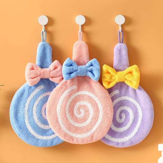 Toalla de Mano de Felpa Coral Gruesa con Diseño Lollipop - Image 2