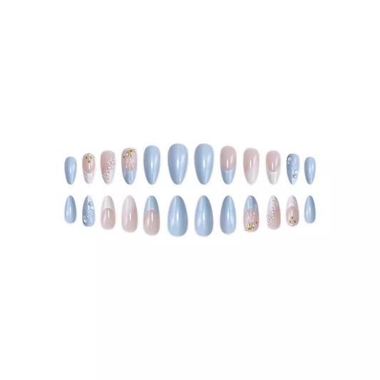 Uñas Postizas 3D Perla Dorada Serie Ocean - Diseño Premium XINGX - Image 2