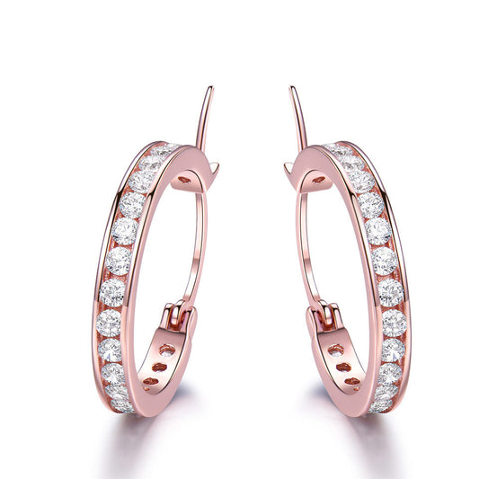 Aretes de Aro Plata con Diamantes - Elegancia Versátil - Image 2