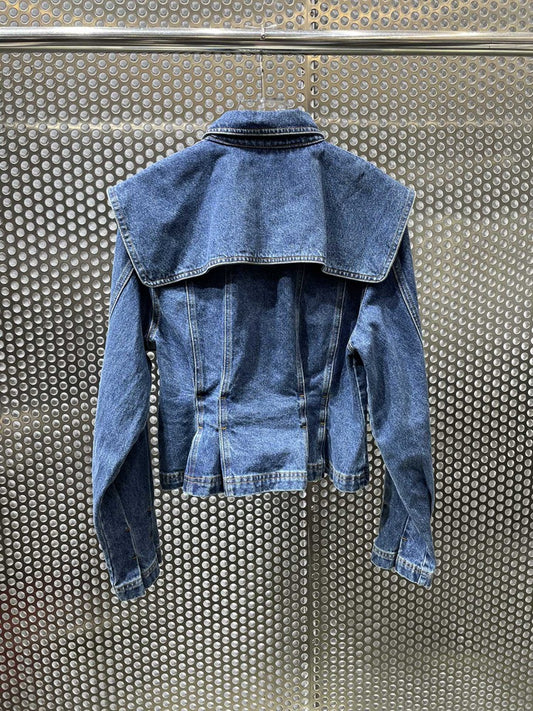 Chaqueta Denim con Costuras Desgastadas y Bolsillos Laterales - Image 2