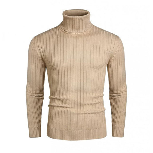 Suéter de Cuello Alto con Rayas para Hombre - Otoño e Invierno - Image 2