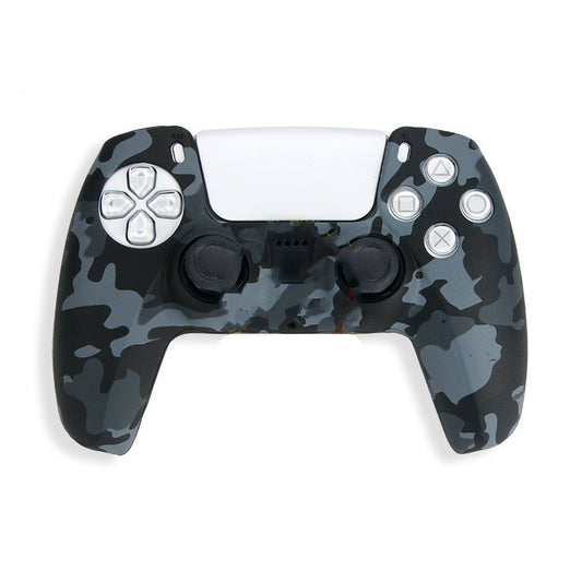 Red and black camouflage silicone case for a PS5 controller, featuring precise cutouts for buttons and joysticks. - Image 2