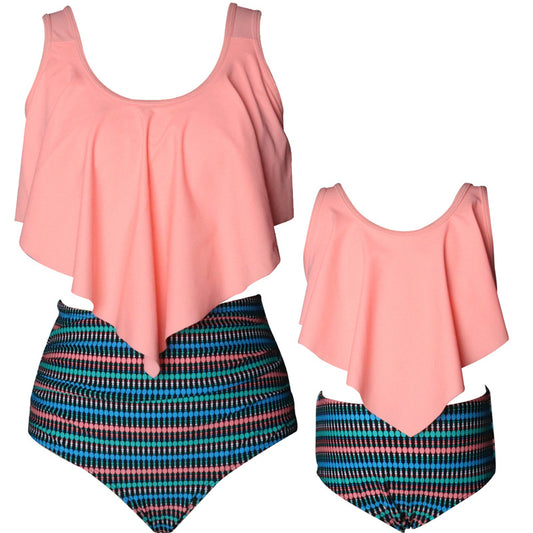 Bikini de Cintura Alta con Volantes - Traje de Baño Familiar a Juego - Image 2