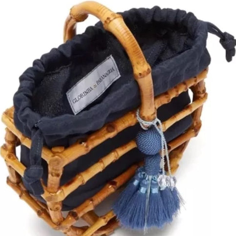 Bolso Bambú Artesanal Estilo Antiguo con Borlas - Diseño Semicircular para Vacaciones - Image 2