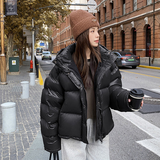 Chaqueta Puffer Corta Marrón Maillard para Mujer - Image 2
