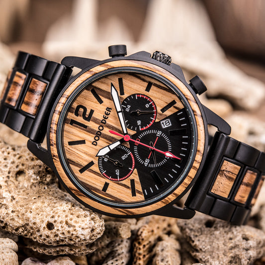 Reloj de Cuarzo con Detalles en Madera - Image 2