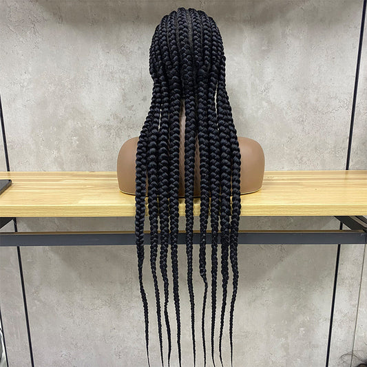 Peluca de Malla Elástica con Trenza de 9 Hebras - Fibra Química Premium - Image 2