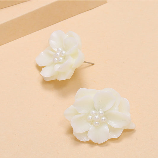 Aretes de Perla Blanca Minimalista Elegancia Fresca - Image 2