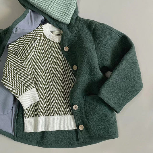 Suéter Navideño Infantil con Patrón de Onda - Cuello Redondo para Otoño e Invierno - Image 2