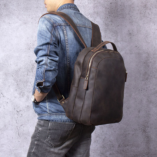 Mochila Vintage de Cuero Genuino - Diseño Minimalista y Funcional - Image 2