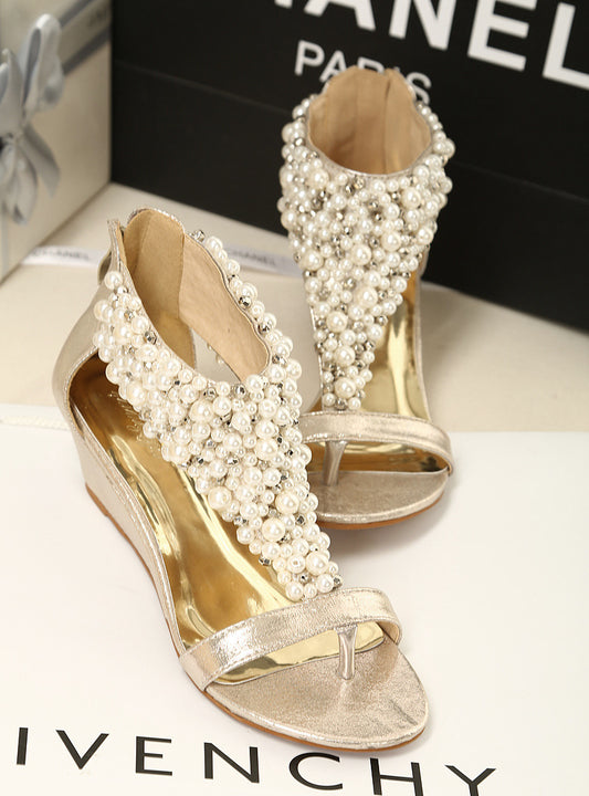 Sandalias Cuña Verano con Pedrería y Strass para Mujer - Image 2