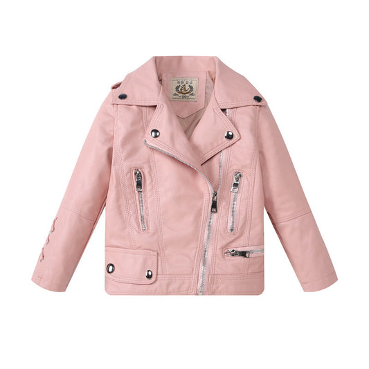Chaqueta de Cuero Estilo Motociclista para Niños y Niñas - Image 2