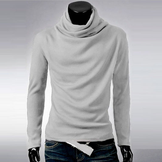 Camiseta Manga Larga con Cuello de Pila - Básico Sólido para Hombre - Image 2