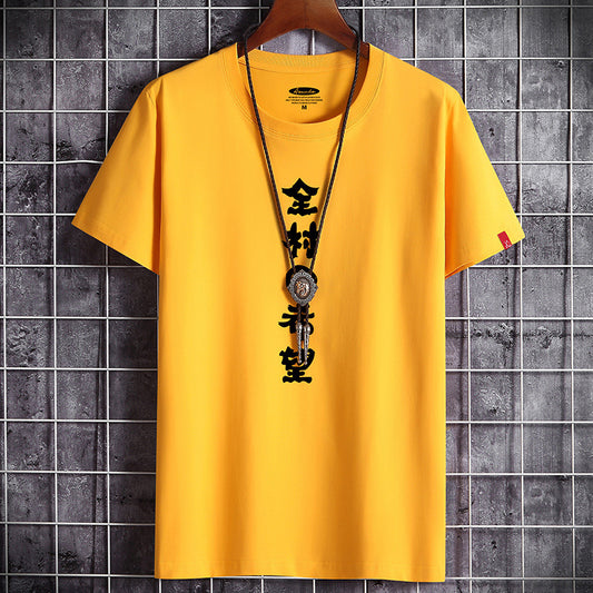 Camisa Estampada de Algodón con Tendencia Xie para Hombre - Manga Corta Verano - Image 2