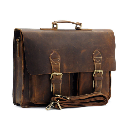 Bolso Messenger de Cuero Crazy Horse - Estilo Vintage Duradero - Image 2