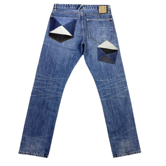 Pantalones Tipo Mendigo Retro con Parches para Hombre - Image 2