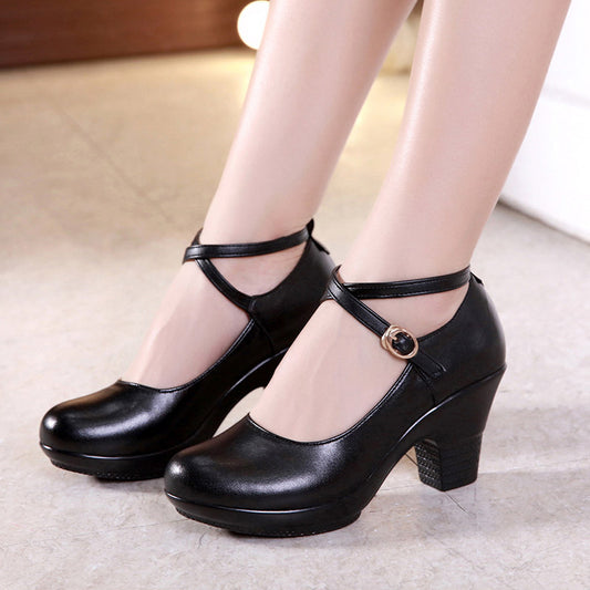 Zapatos de Baile con Tacón Robusto - Tacones Altos - Image 2