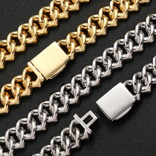 Cadena Cubana Hip Hop de Diamantes Doble Fila 18mm - Image 2