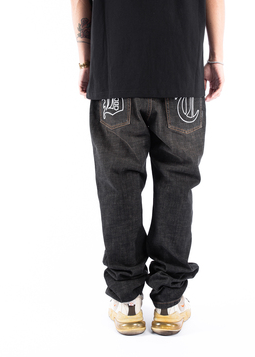 Pantalón Denim Negro Oversize Efecto Vintage Desteñido - Image 2