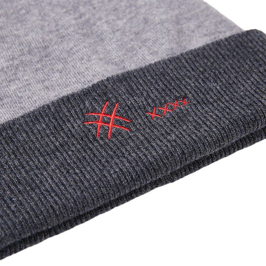 Gorro Tejido Minimalista para Hombre - Diseño Bordado con Letras, Cálido para Otoño e Invierno - Image 2