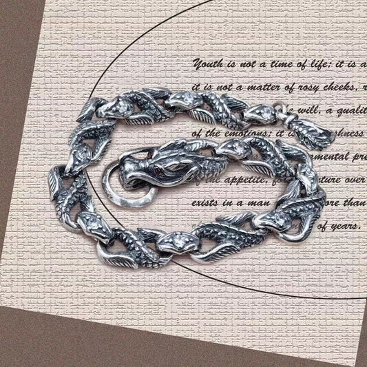 Pulsera de Plata Tailandesa Estilo Hip Hop Vintage - Image 2