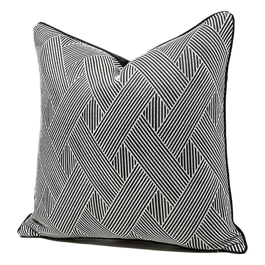 Funda de Almohada Rayas Blancas y Negras para Dormitorio y Sala - Image 2