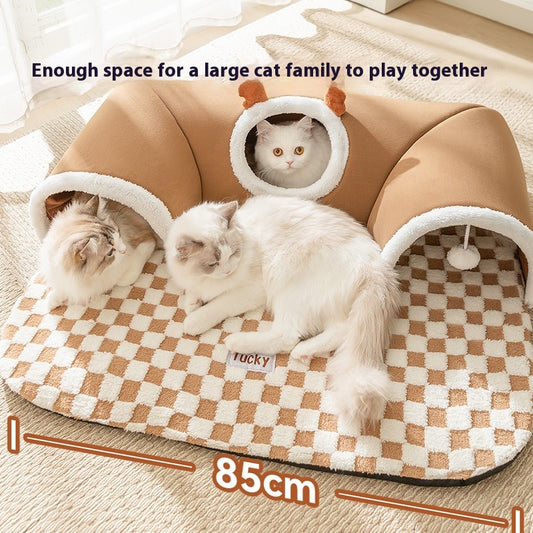 Túnel Escondite y Cama 2 en 1 para Gatos - Image 3
