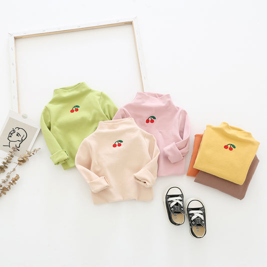 Leggings Infantiles con Cuello Alto y Bordado de Cerezas - Image 2
