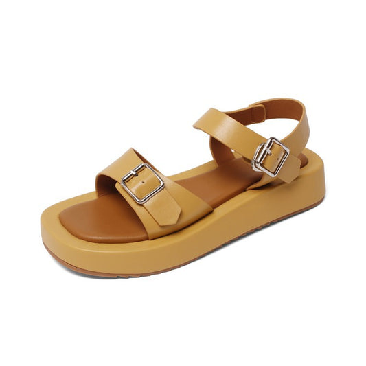 Sandalias Plataforma Abierta con Hebilla y Base Plana - Image 2