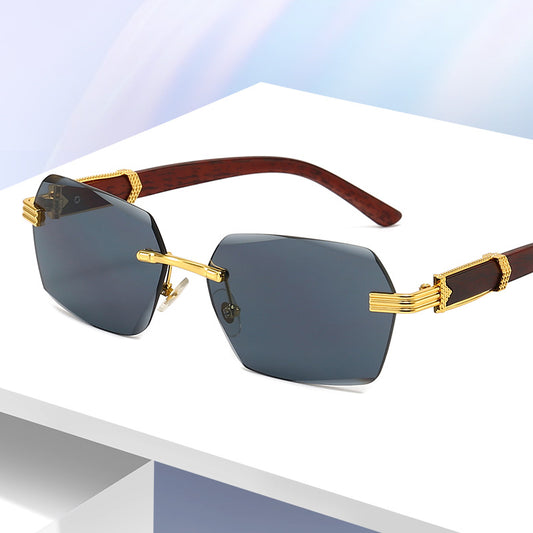 Gafas de Sol Rimless Transparentes para Hombre con Bordes Tallados - Image 2