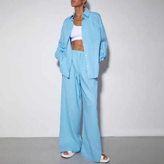 Conjunto de Pantalón Ancho y Blusa Suelta - Cintura Alta Elegante - Image 2