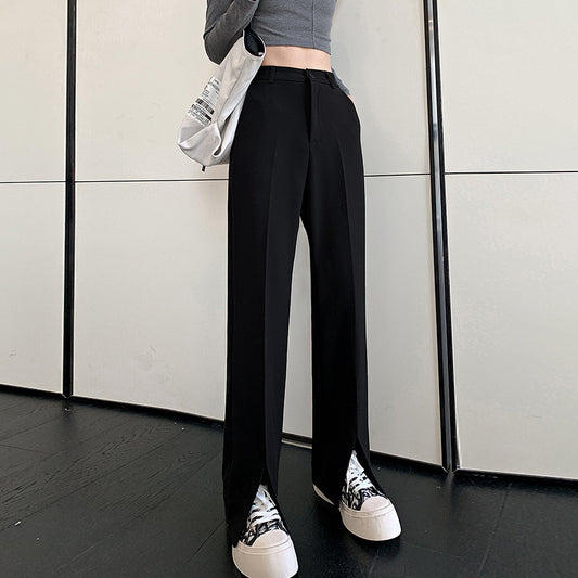 Pantalón de Talle Alto con Abertura Frontal para Mujer - Corte Suelto y Elegante - Image 2