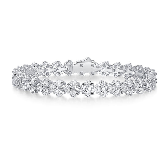 Pulsera de Lujo Canon: Plata S925 con Moissanita Premium y Baño de Platino - Image 2