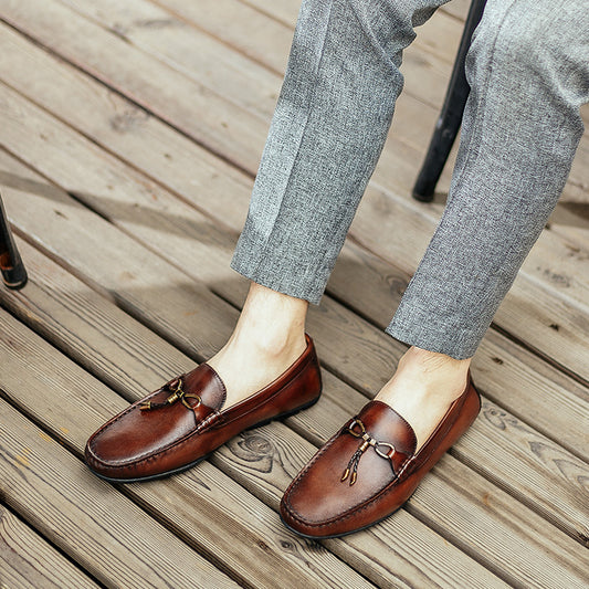 Zapatos Casuales Británicos de Cuero Genuino sin Cordones - Image 2