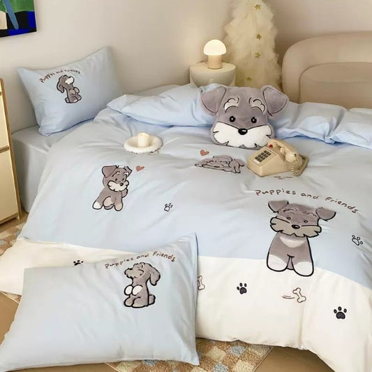 Set de Cuatro Paños de Algodón Grueso con Diseño Schnauzer - Image 2