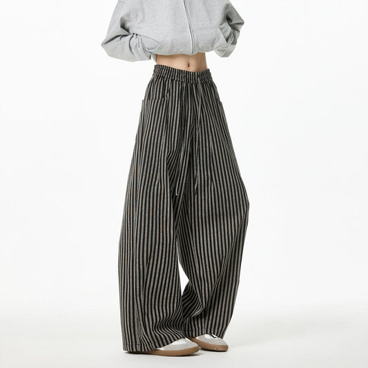 Pantalones Casuales Tejidos a Rayas con Corte Recto para Hombre - Image 2