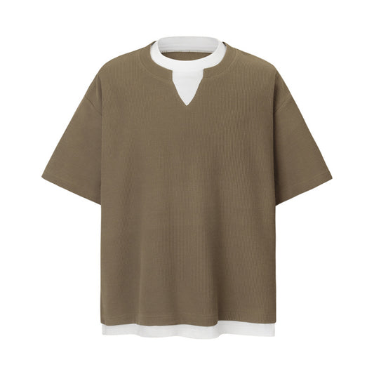 Playera Retro de Contraste a Cuadros para Hombre - Image 2