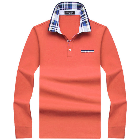 Playera Casual Ejecutiva con Solapa Fleece Suelta en Color Sólido para Hombre - Image 2