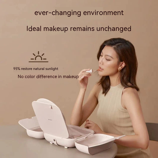 Espejo de Maquillaje LED con Luz Integrada Plegable - Set Regalo - Image 2