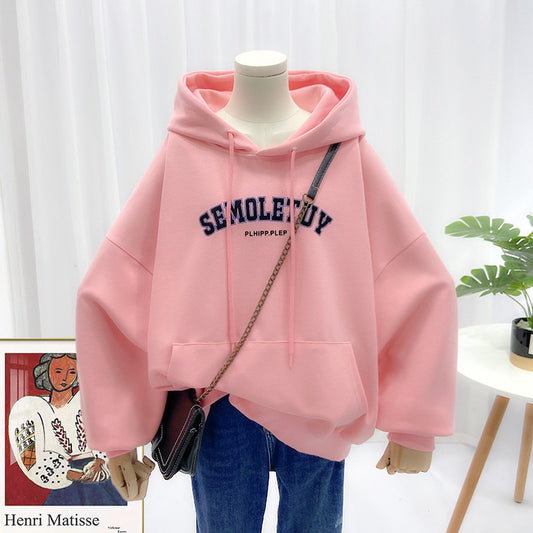 Sudadera Casual con Capucha y Bolsillos Grandes - Estampado Letras Manga Larga - Image 2