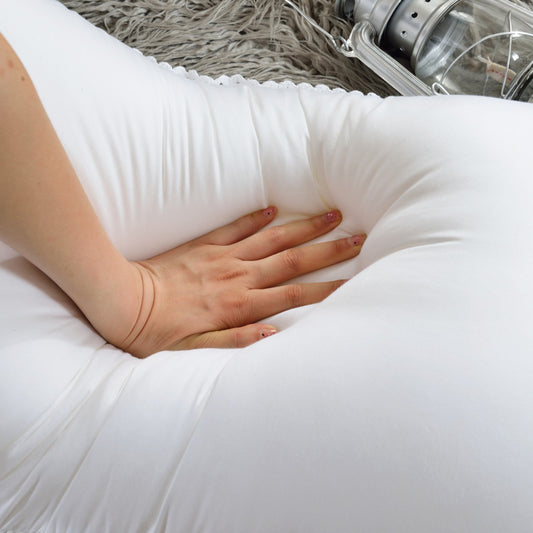 Almohada de Algodón Puro con Terciopelo de Pluma - Blanca - Image 2