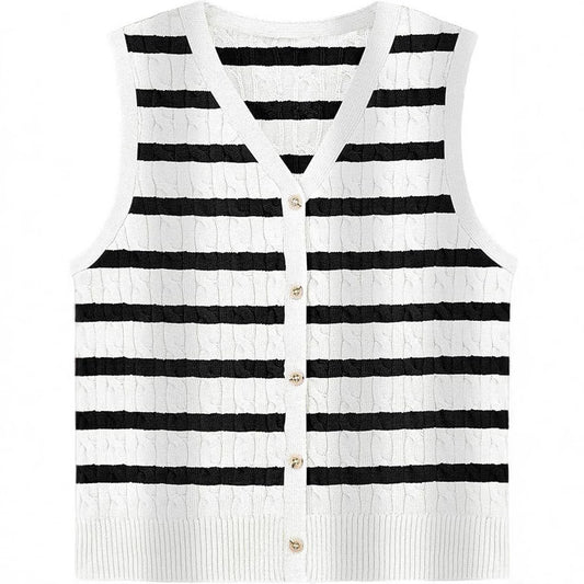 Chaleco Tejido Retorcido para Mujer - Estilo Europeo y Americano - Image 2